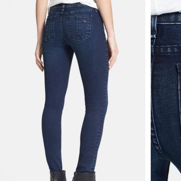 Rag & Bone - skinny strech dark blue denim jeans - Picture 2 of 7